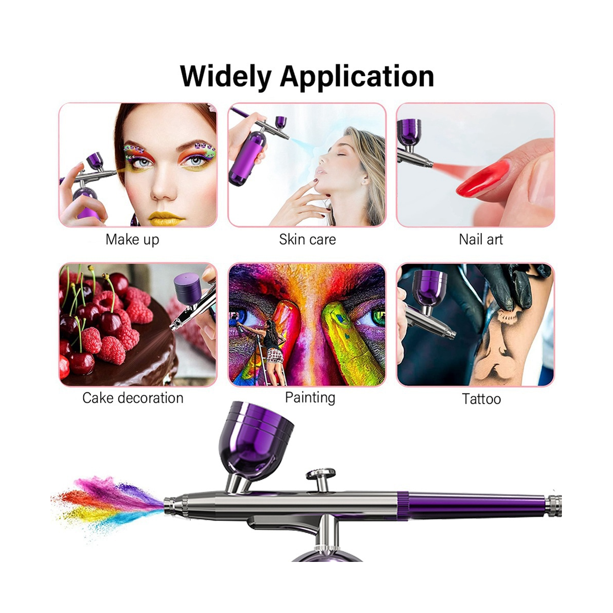 Symkmb Airbrush Nail with Compressor Portable Airbrush for Nails Cake  Tattoo Makeup Paint Air Spray Tool Oxygen Injector Green 